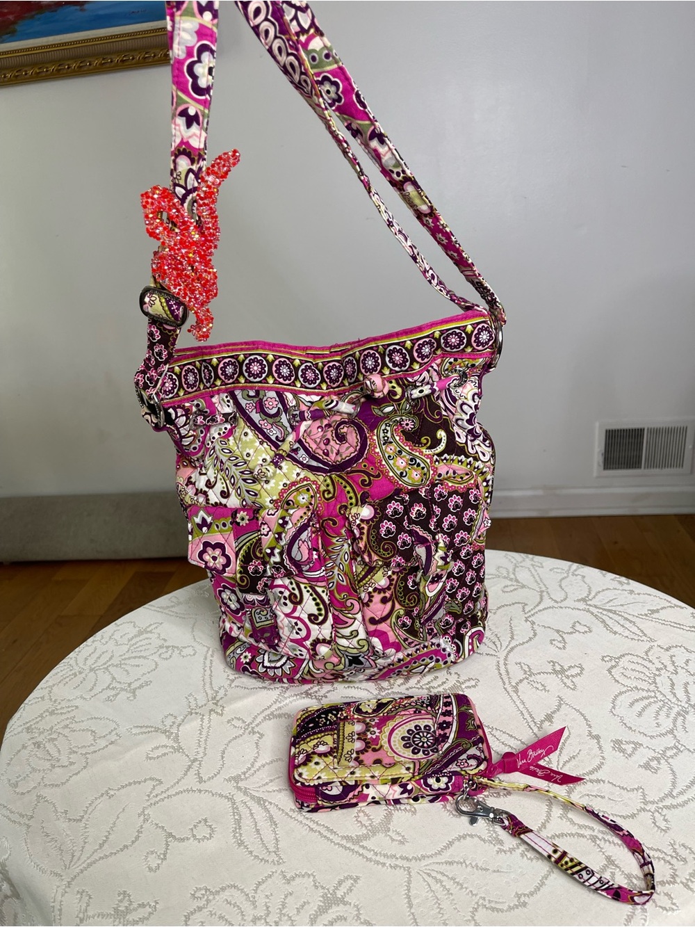 🔮 VINTAGE VERA BRADLEY CHALET SATCHEL BAG & WRISTLET WALLET SET 🔮